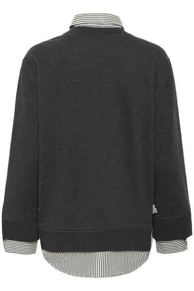 NataljaIW Sweatshirt Svart Randig - 30111015 Thumbnail