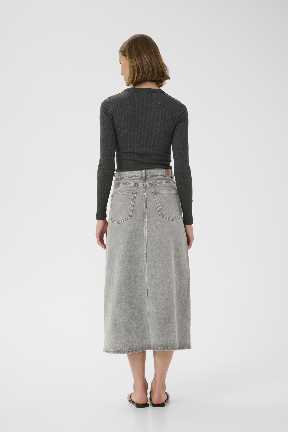 NanasIW Denim Skirt Lgt.Grey Wash Denim - 30111078