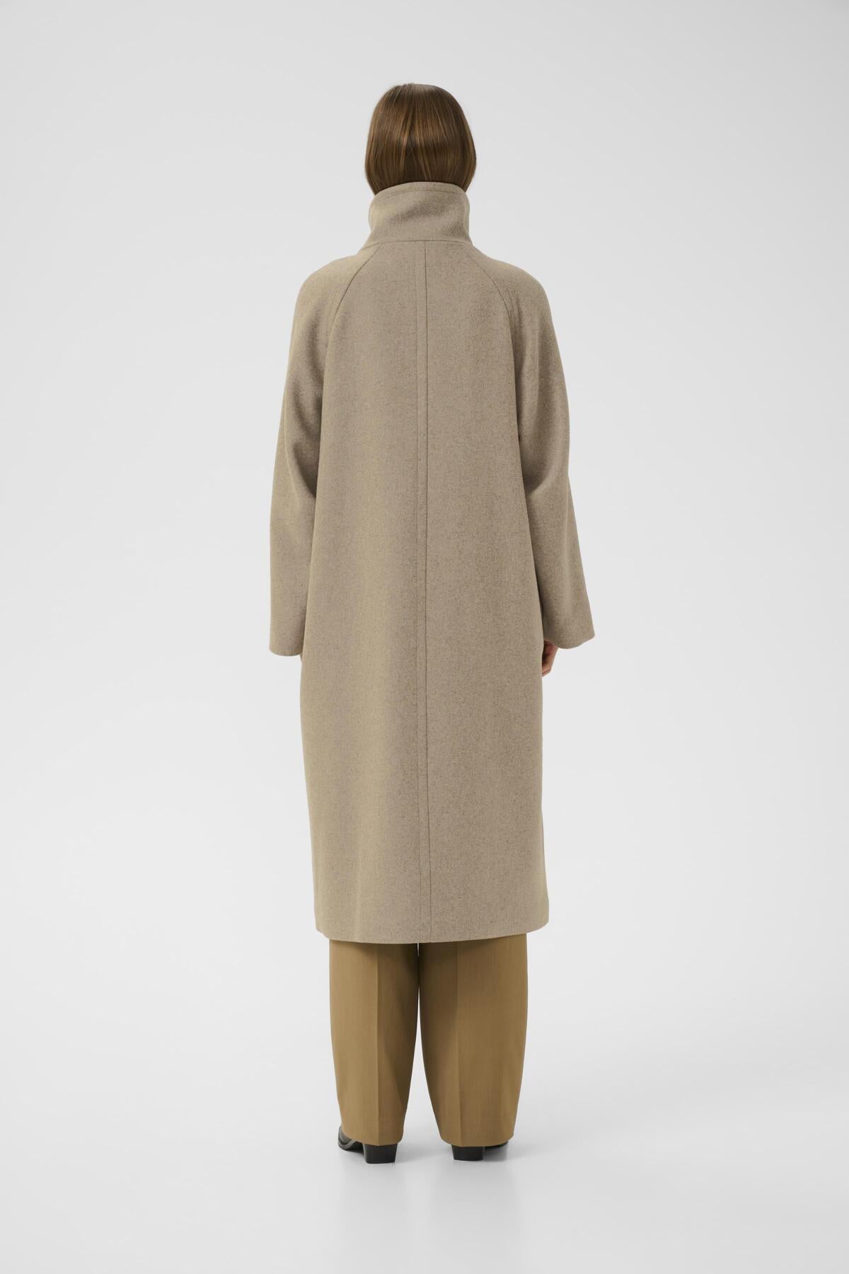 ThoraIW Collar Coat R Sandy Grey Melange - 30111083