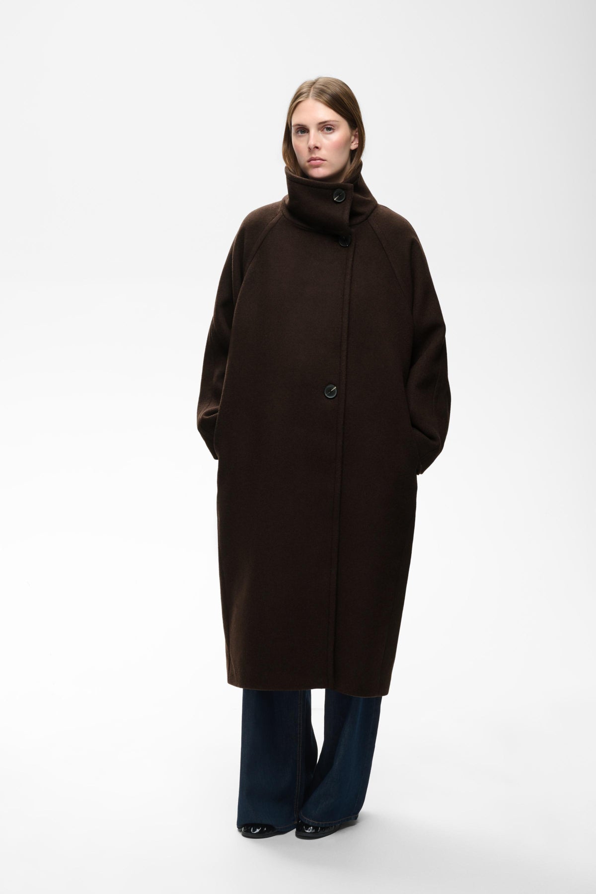 ThoraIW Collar Coat R Chocolate Brown - 191109 - 30111083