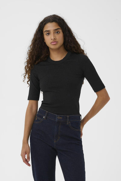 DagnaIW Lurex T-shirt Black Glitter - 30111091 Thumbnail