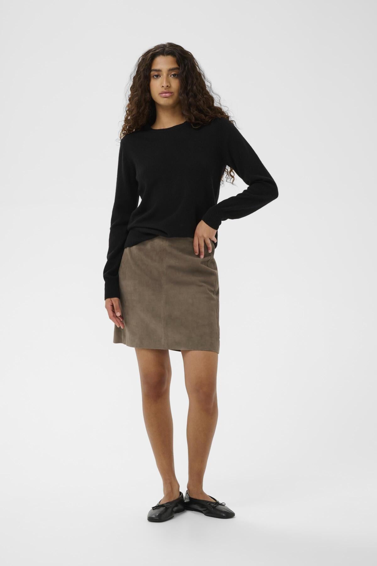 CaisaIW Skirt Sandy Grey - 30111098