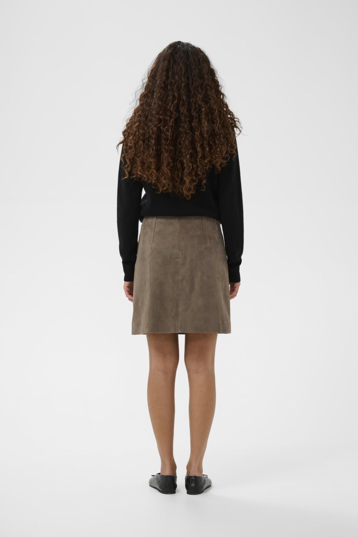 CaisaIW Skirt Sandy Grey - 30111098