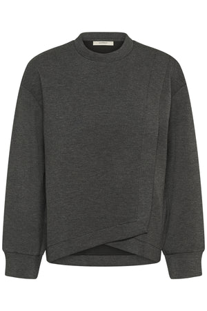 GidaIW Melange Vincent Sweatsh Mörkgrå melange