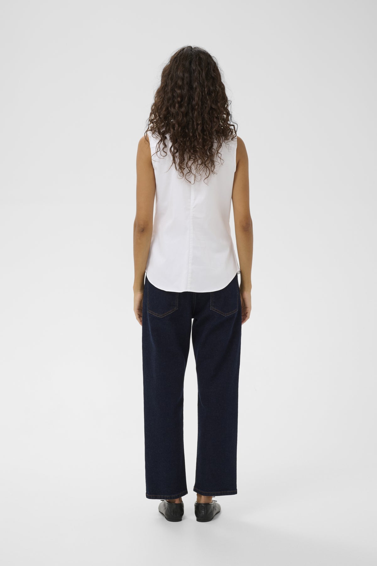 BelinaIW Ärmlös skjorta Pure White - 300001 - 30111204