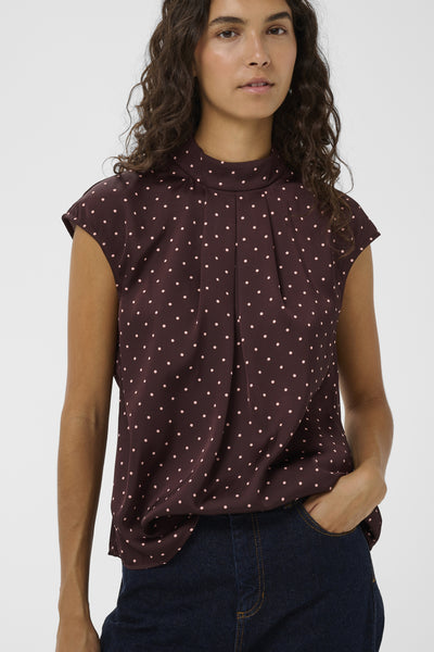 ZaniaIW Blus Brun Bordeaux Small Dot - 305 - 30111246 Thumbnail