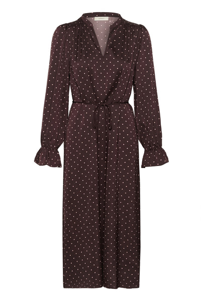 ZaniaIW Klänning Brun Bordeaux Small Dot - 305 - 30111248 Thumbnail