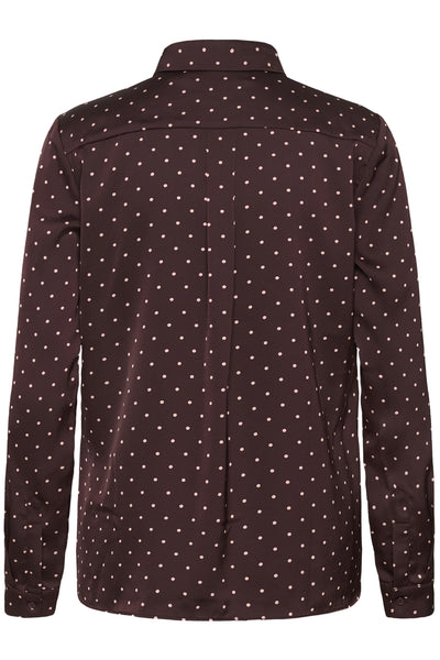 ZaniaIW Skjorta Brun Bordeaux Liten Prick - 305 - 30111251 Thumbnail
