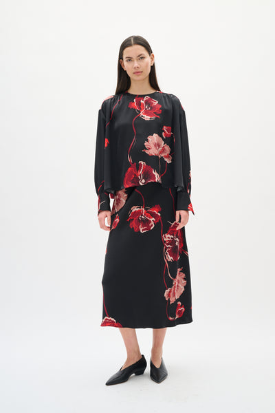 DAWNIW SKIRT BLACK POPPY ROSE - 900002573 - 30112010 Thumbnail