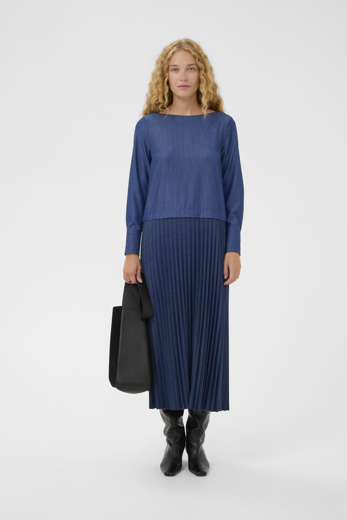 CHERRIEIW KLÄNNING Mörk Denim - 194118 - 30112201