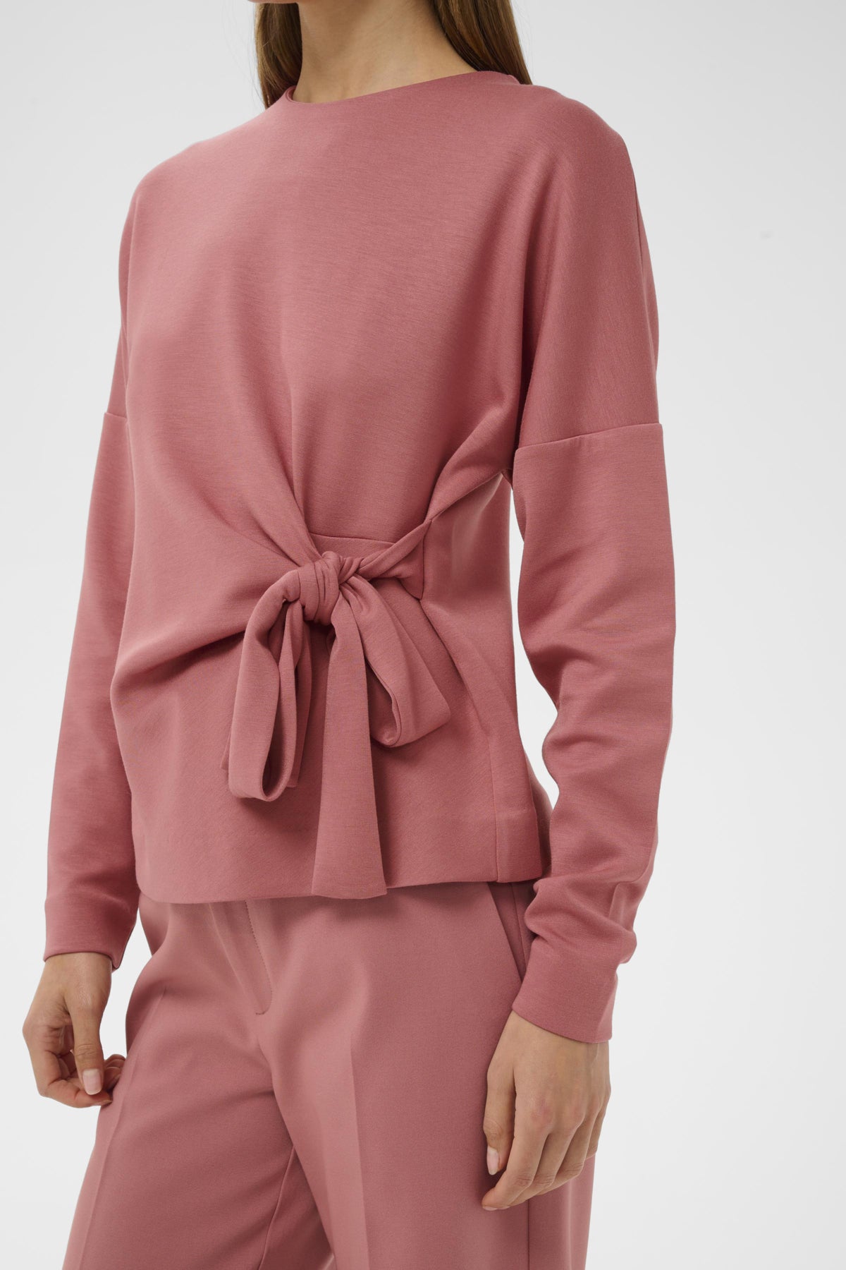 TRIIW VINCENTIW KNOT BLOUSE WITHERED ROSE - 181435 - 30112203