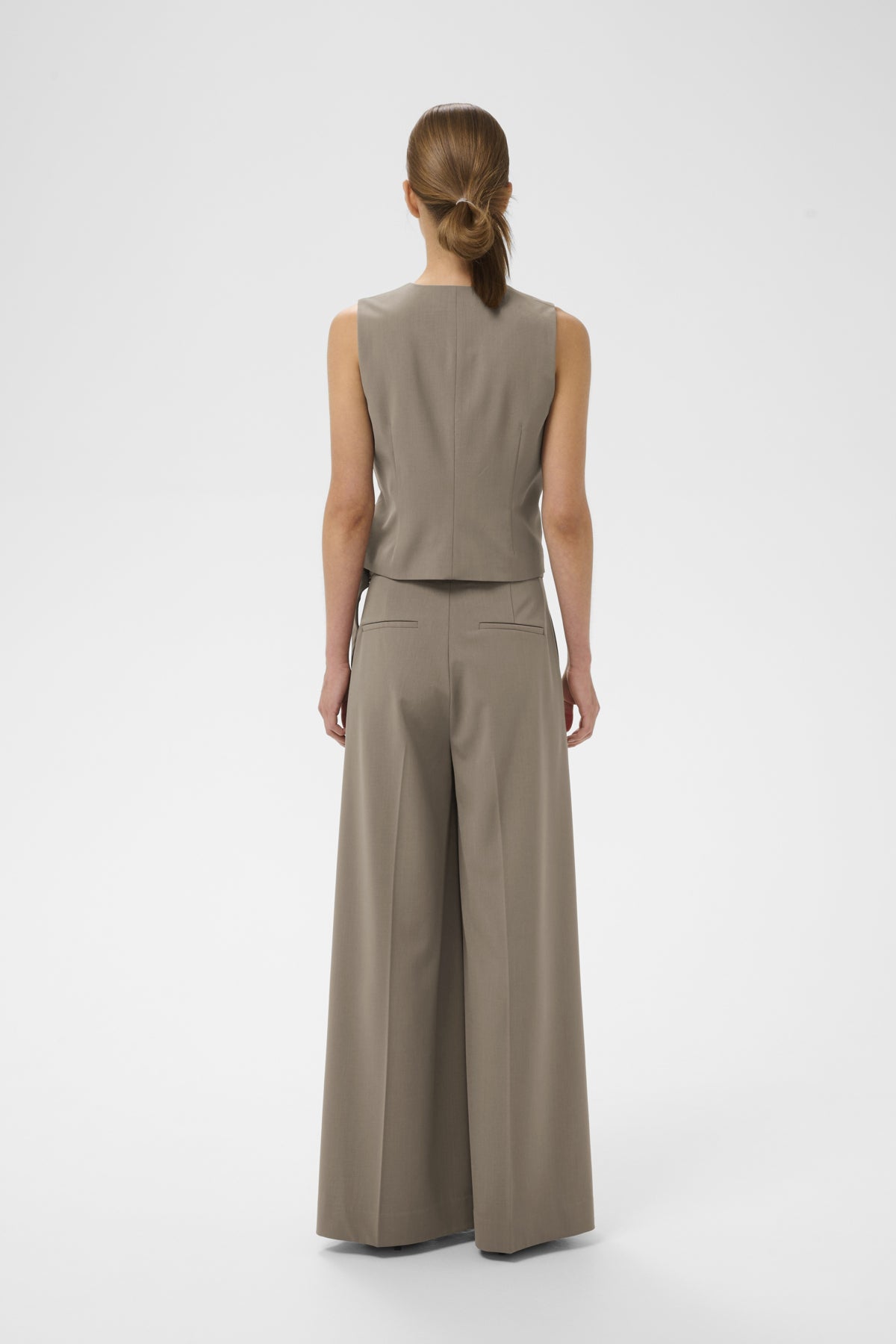 HAISLYIW WIDE PANT Sandy Grey Melange - 1813041 - 30112221