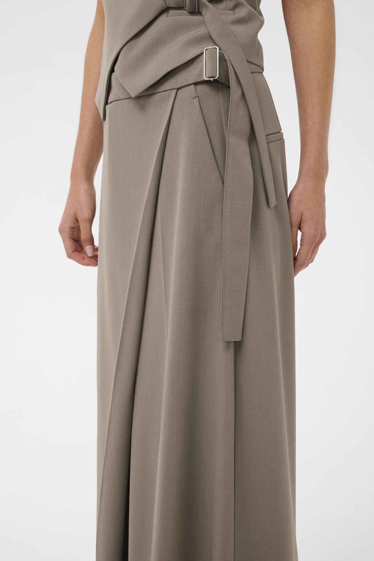 HAISLYIW WIDE PANT Sandy Grey Melange - 1813041 - 30112221