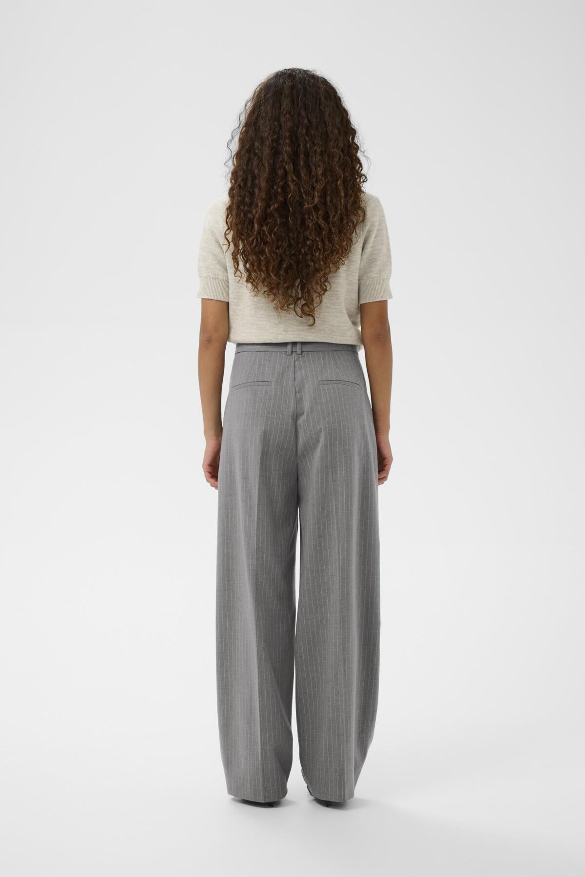 HOSANNAIW PLEATED PANT New Light Grey Melange - 30028 - 30112224