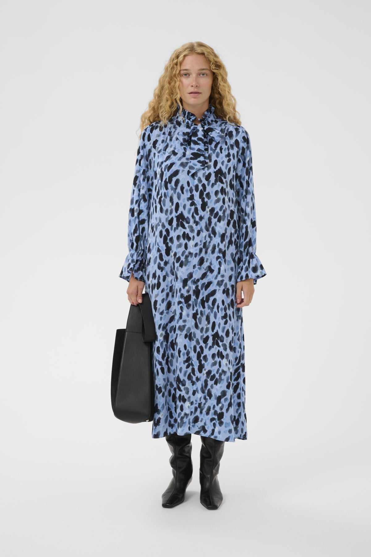 GRACIEIW PRINTED DRESS BLUE PAINTED DOT - 900003317 - 30112281