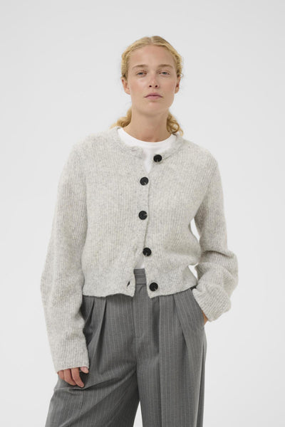 NIASIW CARDIGAN New Light Grey Melange - 30028 - 30112297 Thumbnail
