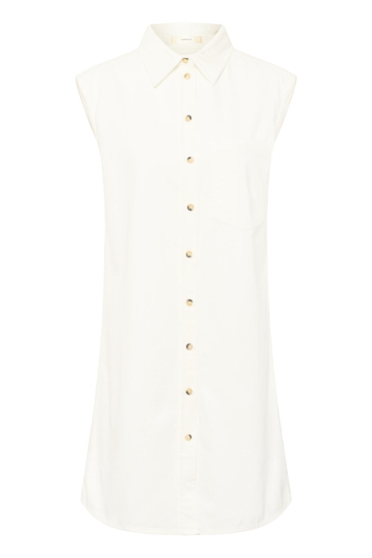 ELLYIW DENIMKLÄNNING Pure White - 300001 - 30112550