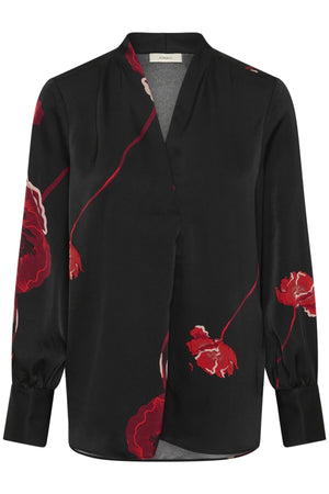 DAWNIW V-NECK BLACK POPPY ROSE - 900002573 - 30112599