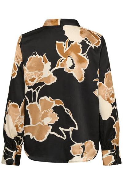 DAWNIW V-NECK BLACK SKETCH FLOWER - 30112599 Thumbnail
