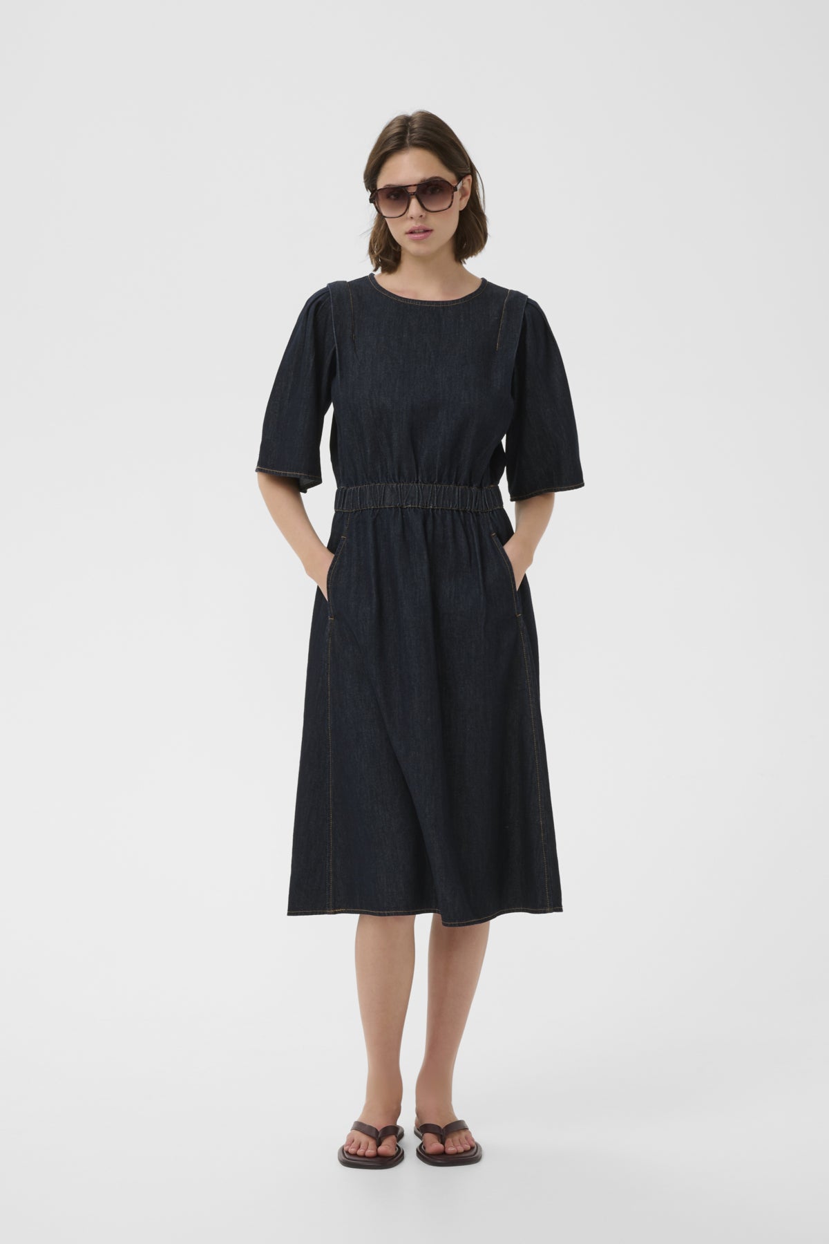 GLENNIW DRESS Mörk denim - 194118 - 30112607