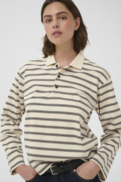 FIKKIAIW POLO T-SHIRT VANILLA TRIPLE STRIPE - 900008 - 30112643 Thumbnail