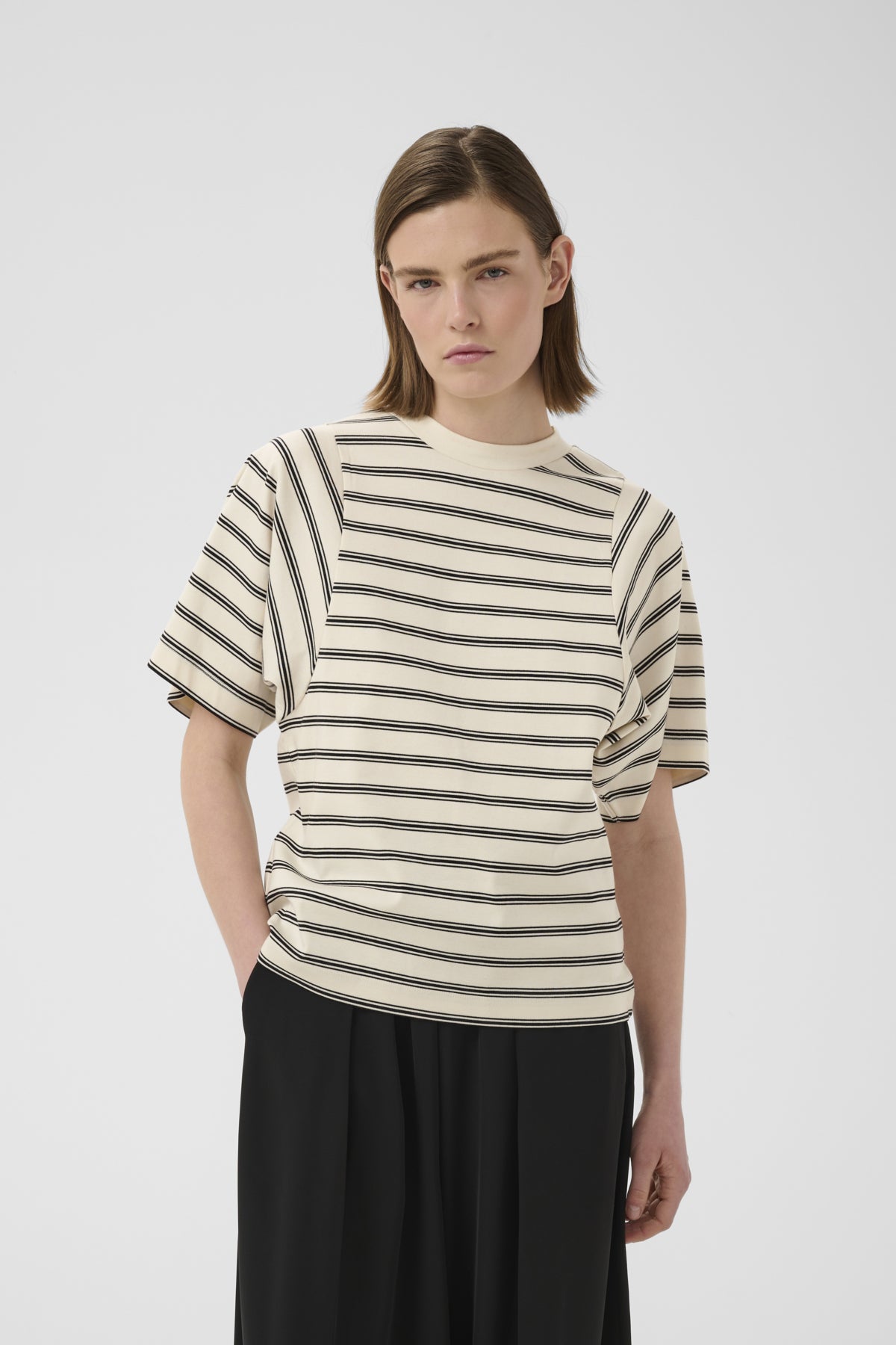 FIKKIAIW T-SHIRT VANILLA TRIPLE STRIPE - 900008 - 30112644