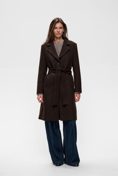 ZORAHIW CLASSIC COAT Chokladbrun - 191109 - 30112648 Thumbnail