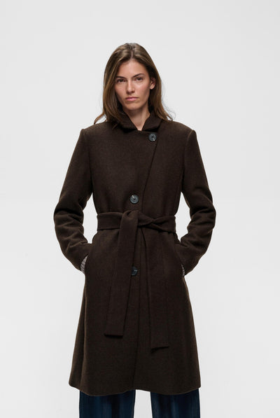ZORAHIW CLASSIC COAT Chokladbrun - 191109 - 30112648 Thumbnail