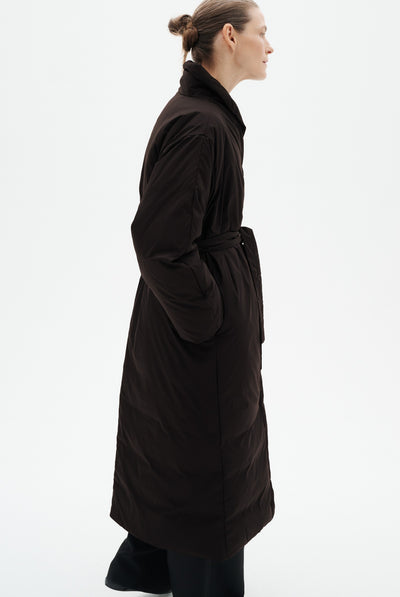 ZINNAHIW COCOON COAT Chocolate Brown - 191109 - 30112661 Thumbnail