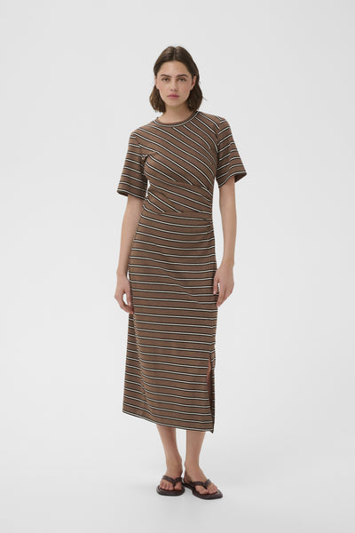 FARIIW VINCENTIW MEL DRESS COFFEE QUARTZ MELANGE STRIPES - 30112761 Thumbnail