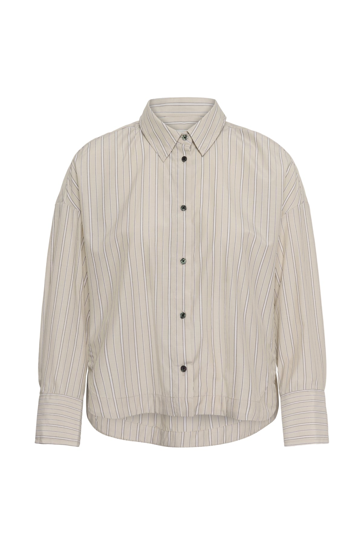 HALENIW KORT SKJORTA DOBBY STRIPE HUMMUS - 90001261 - 30112804