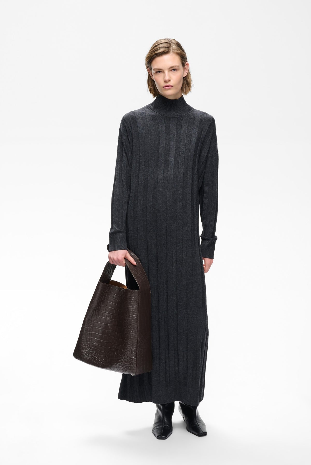 TESSIW KELLSIE DRESS Dark Grey Melange - 300596 - 30112927