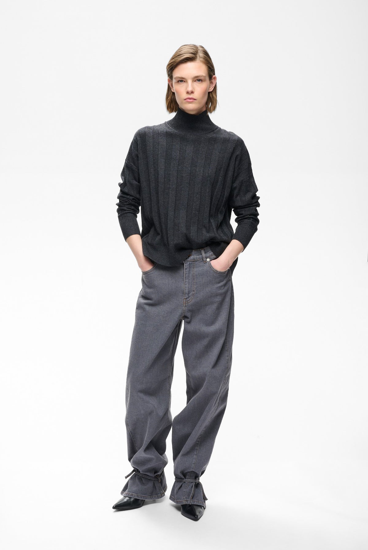 TESSIW KELLSIE PULLOVER Mörkgråmelerad - 300596 - 30112928