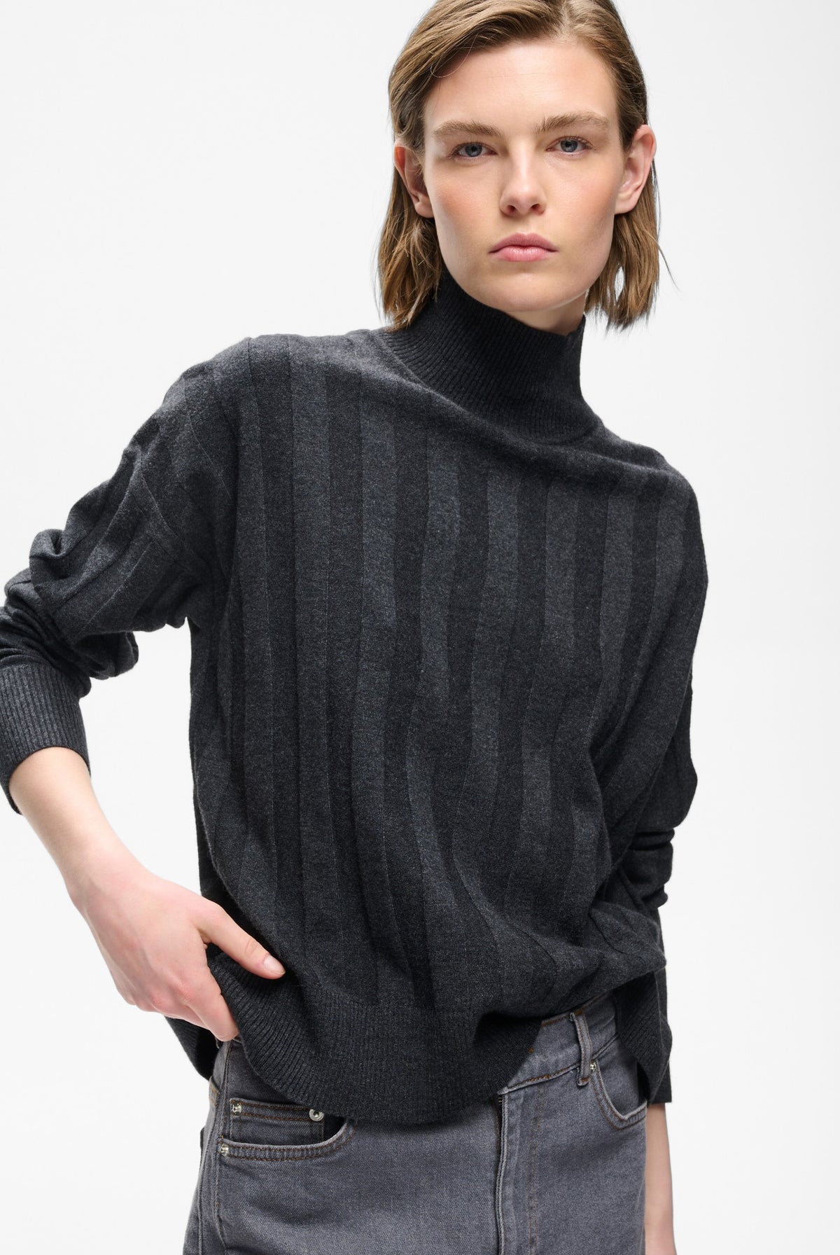 TESSIW KELLSIE PULLOVER Mörkgråmelerad - 300596 - 30112928