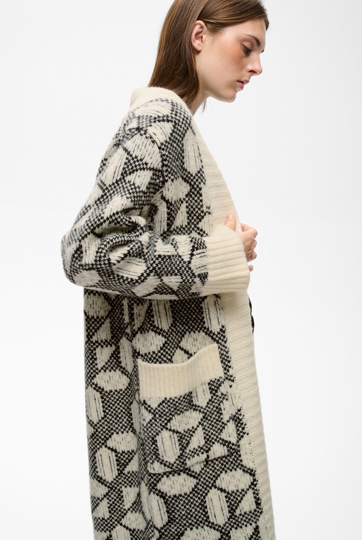 TULAIW CARDIGAN GRAFISKT KAKELMÖNSTER - 90001327 - 30113081