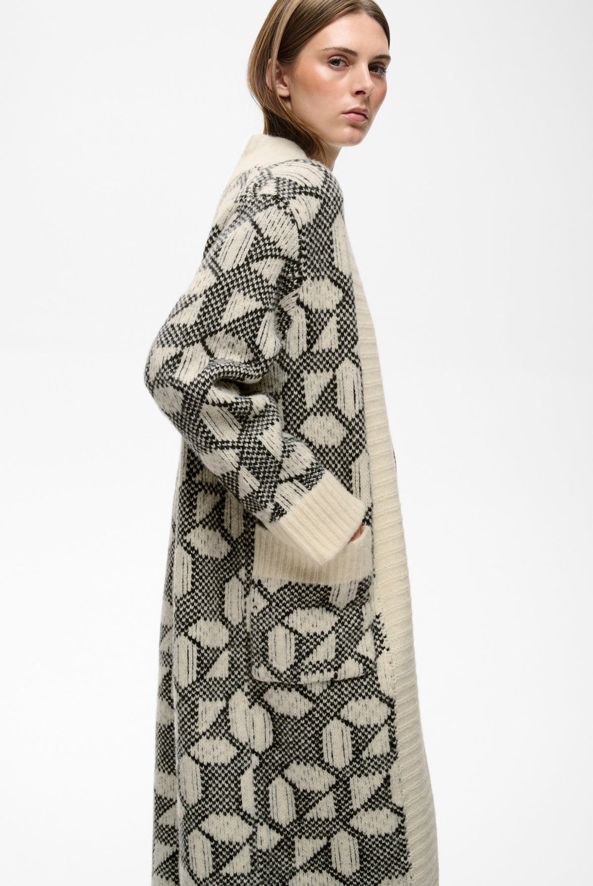 TULAIW CARDIGAN GRAFISKT KAKELMÖNSTER - 90001327 - 30113081