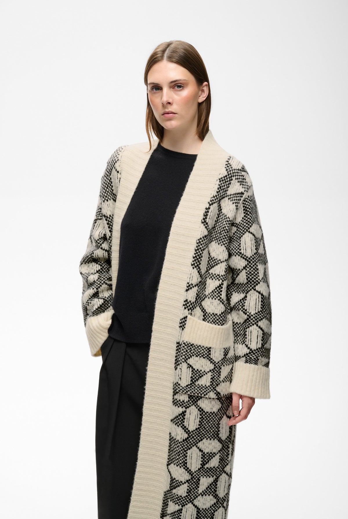 TULAIW CARDIGAN GRAFISKT KAKELMÖNSTER - 90001327 - 30113081