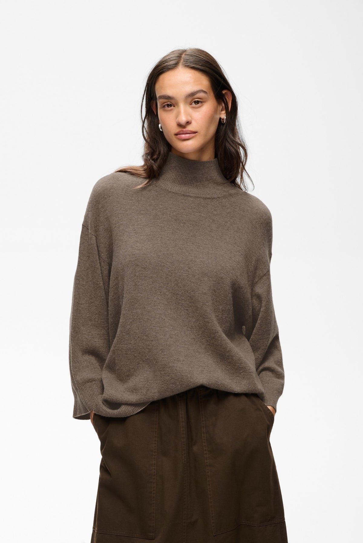 TALLYIW MONIKA HIGHNECK Chocolate Brown Melange - 1911 - 30113216