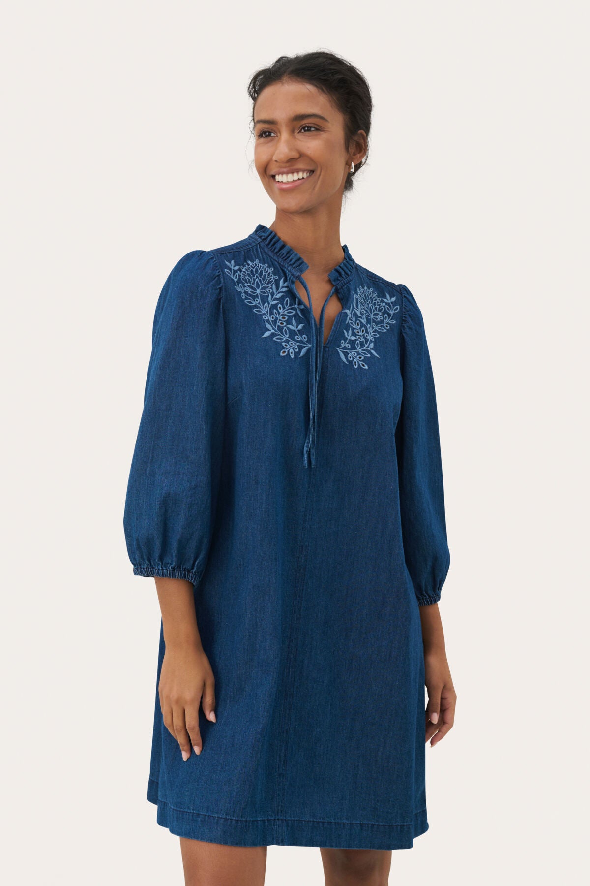 TashaPW DR Medium Blue Denim Broderi - 30309803
