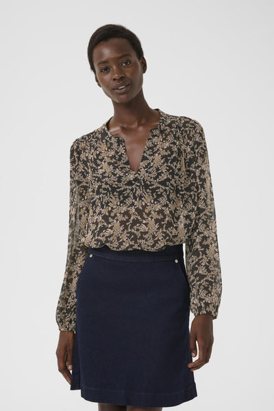 SandiPW BL Black Flower Bouquet Print - 30309960 Thumbnail