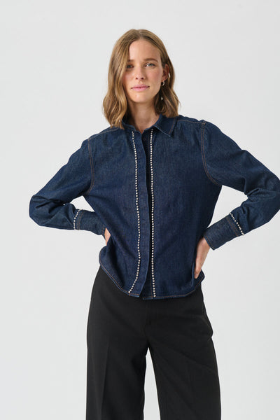 UlrikkePW SH Rinse Blue Denim - 300159 - 30310129 Thumbnail