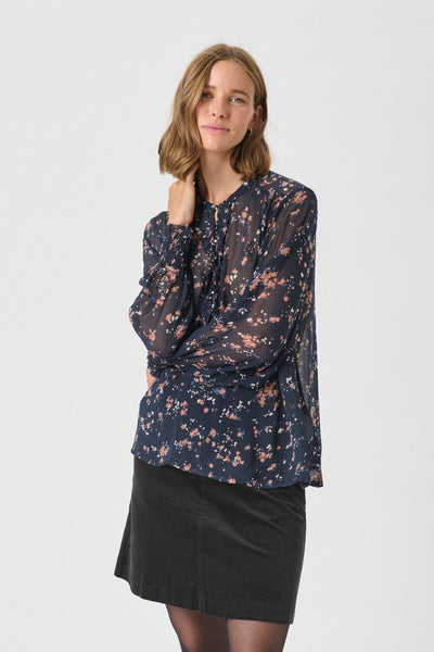VarinkaPW BL Dark Navy Mini Flower Print - - 30310140 Thumbnail