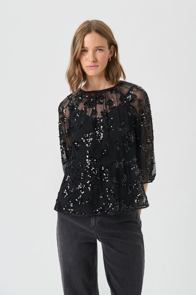 VivanPW BL Black Sequins on mesh - 304383 - 30310196 Thumbnail