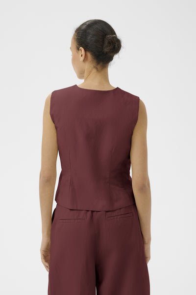 BenittaPW Waistcoat Burnt Russet - 191530 - 30310511 Thumbnail