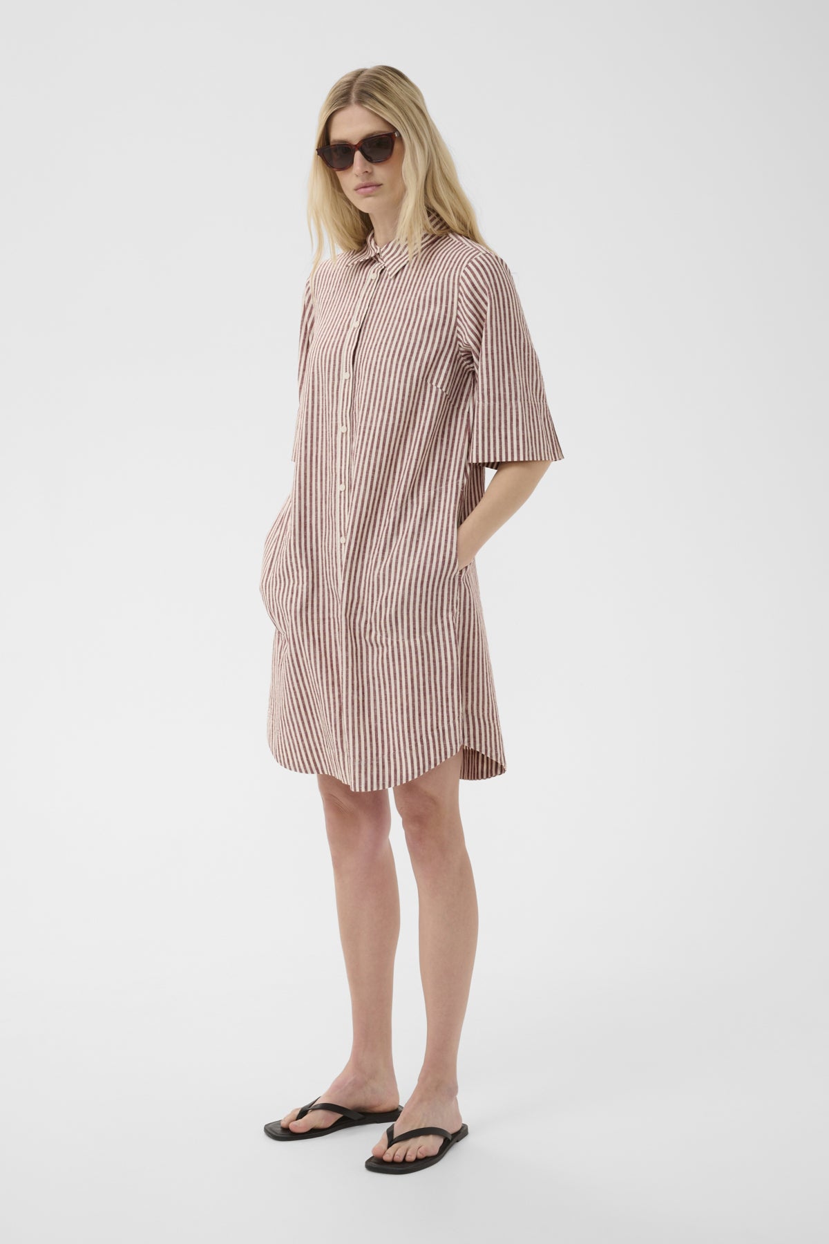 BerritPW Klänning Burnt Russet Stripe - 304944 - 30310539