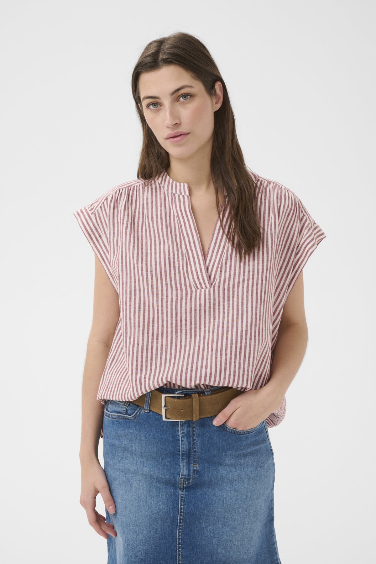 BettinaPW Blouse Burnt Russet Stripe - 304944 - 30310540