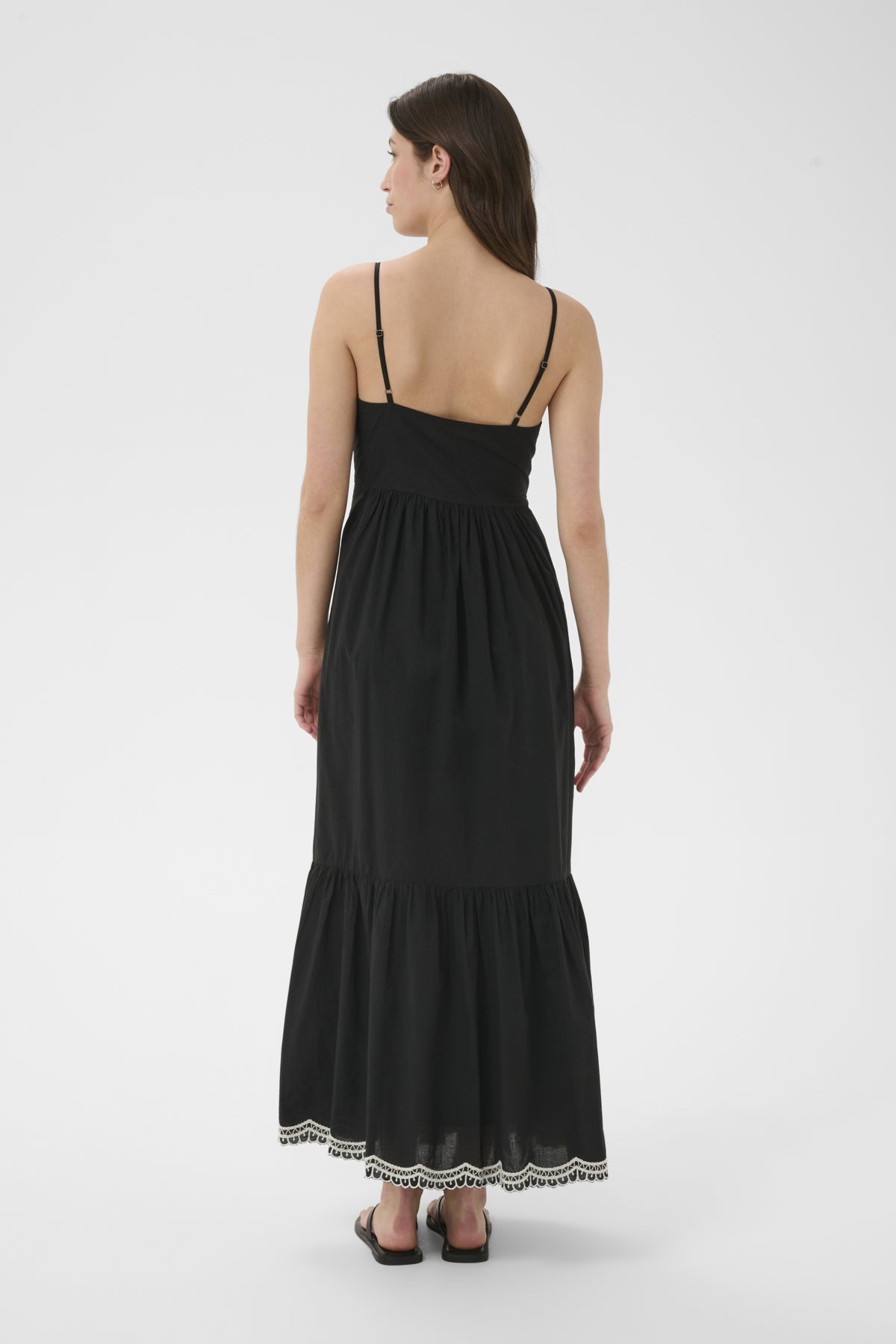 BiannaPW Klänning Svart M offwhite brod - 304950 - 30310541