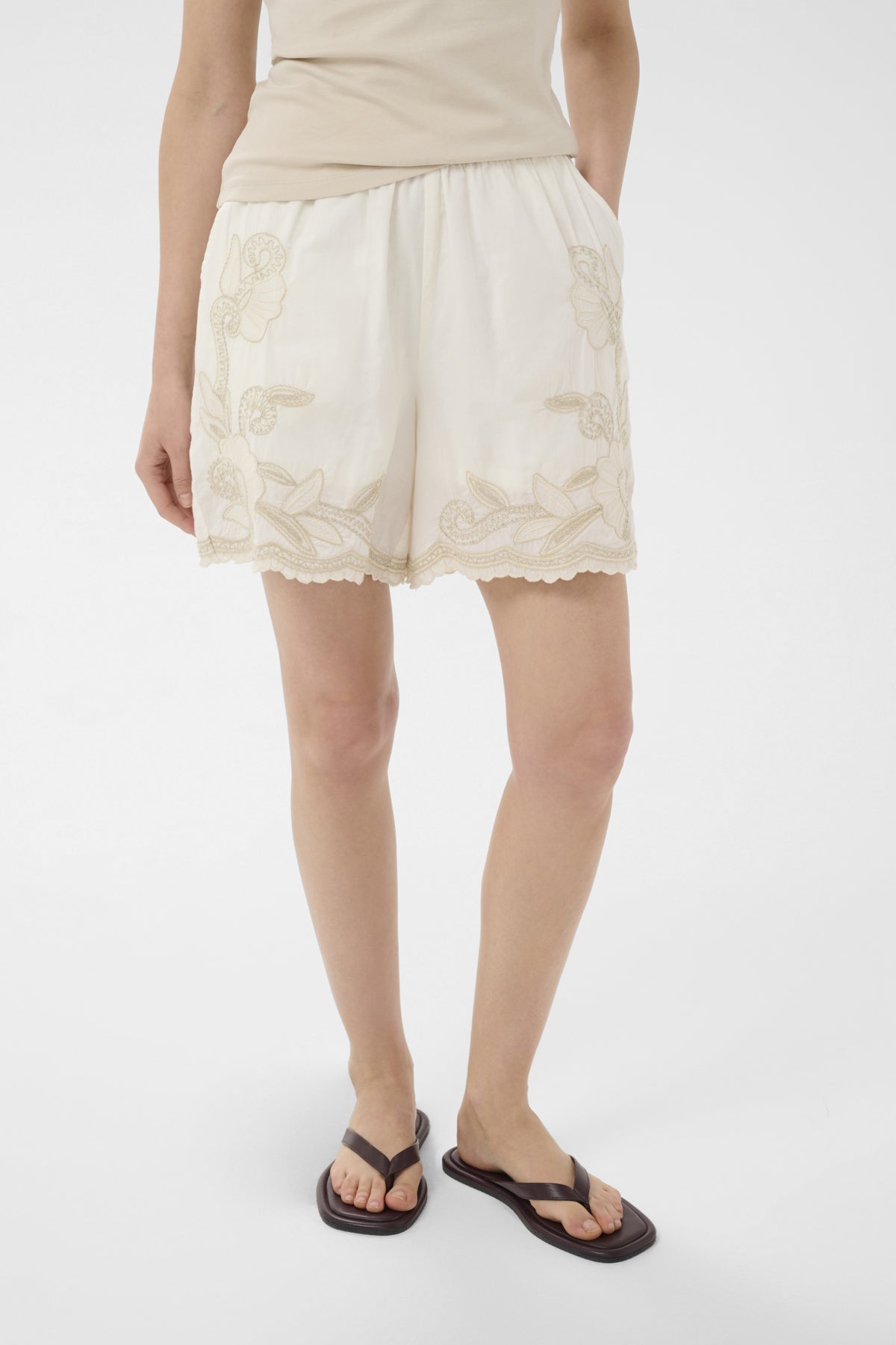 BitjaPW Shorts Whisper White W French Oak emb - 30310558