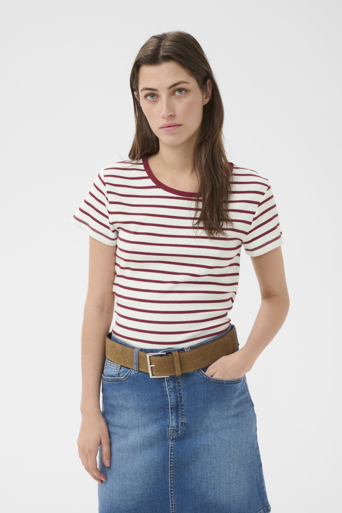 RochellePW T-shirt Burnt Russet Stripe - 304934 - 30310589
