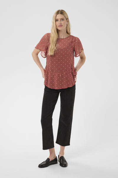 DusinePW Blouse Roasted Russet Dot Print - 305 - 30310685 Thumbnail
